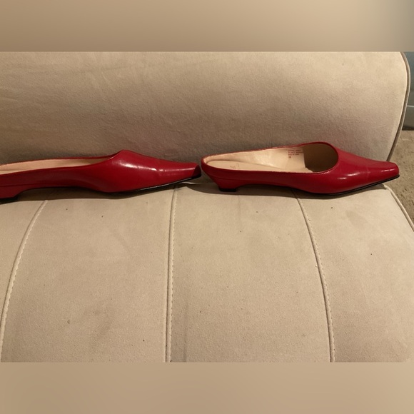 Red Leather Slip On Shoes by AK - Picture 3 of 4